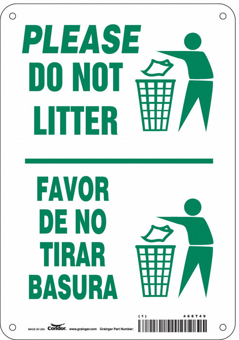 Safety Sign 10 in x 7 in Aluminum
