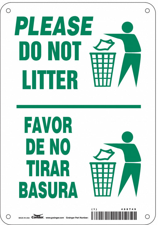 Safety Sign 10 in x 7 in Aluminum