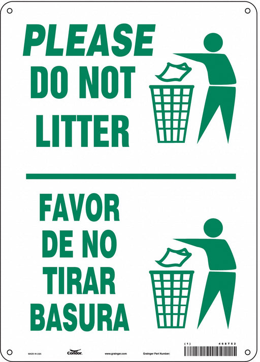 Safety Sign 14 in x 10 in Polyethylene