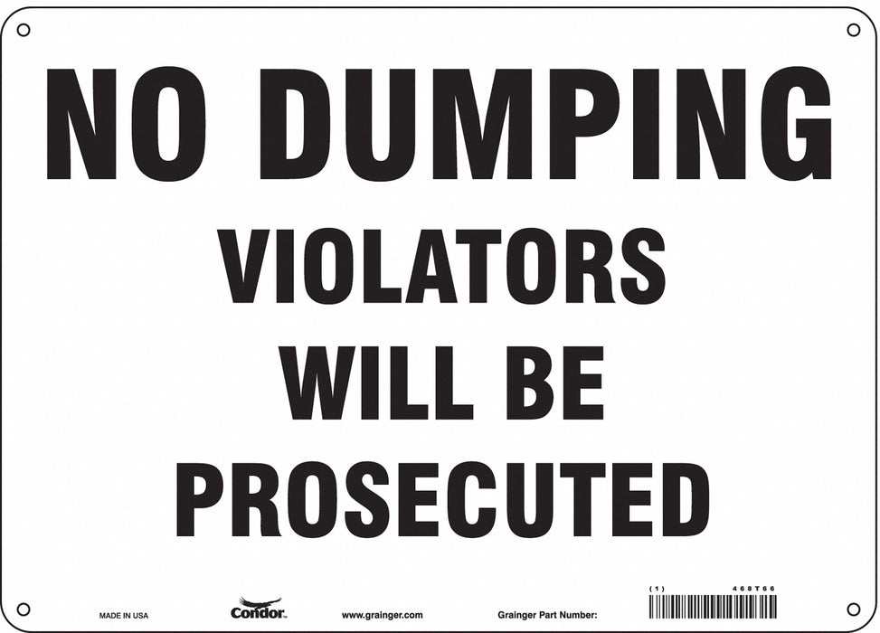 Safety Sign 10 in x 14 in Polyethylene