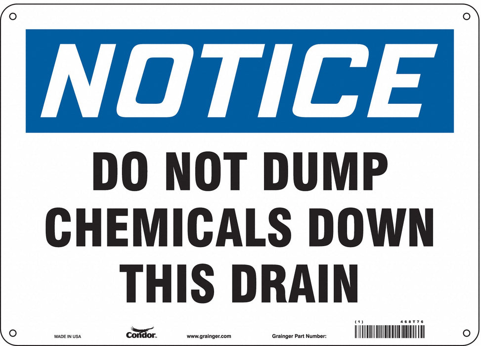 Safety Sign 10 in x 14 in Polyethylene