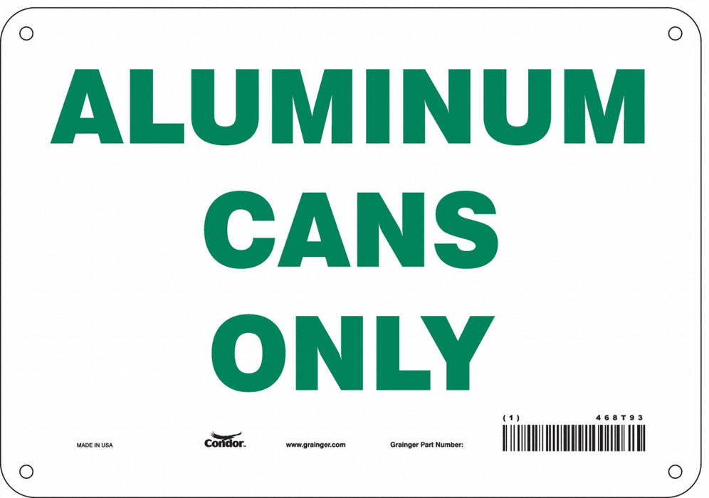 K0970 Safety Sign 7 in x 10 in Aluminum
