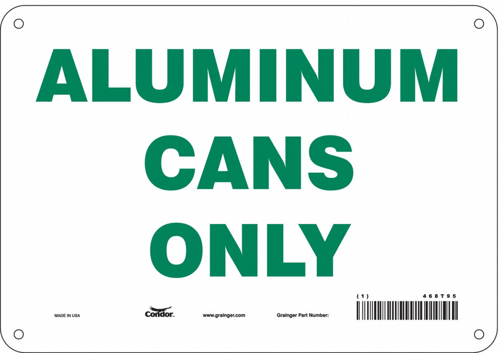 K0970 Safety Sign 7 in x 10 in Polyethylene