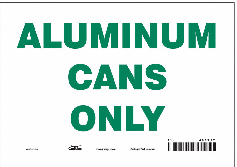 K0970 Safety Sign 7 in x 10 in Vinyl