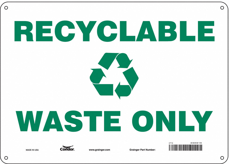 Safety Sign 10 in x 14 in Polyethylene