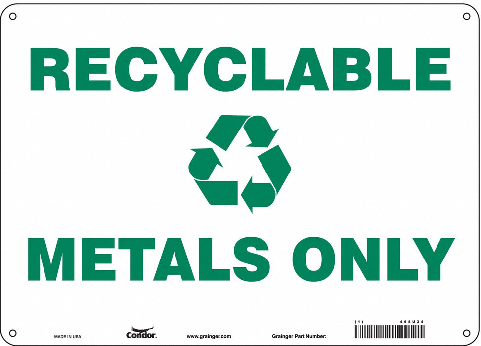 Safety Sign 10 in x 14 in Aluminum