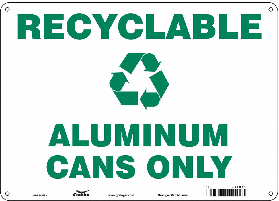 Safety Sign 10 in x 14 in Aluminum