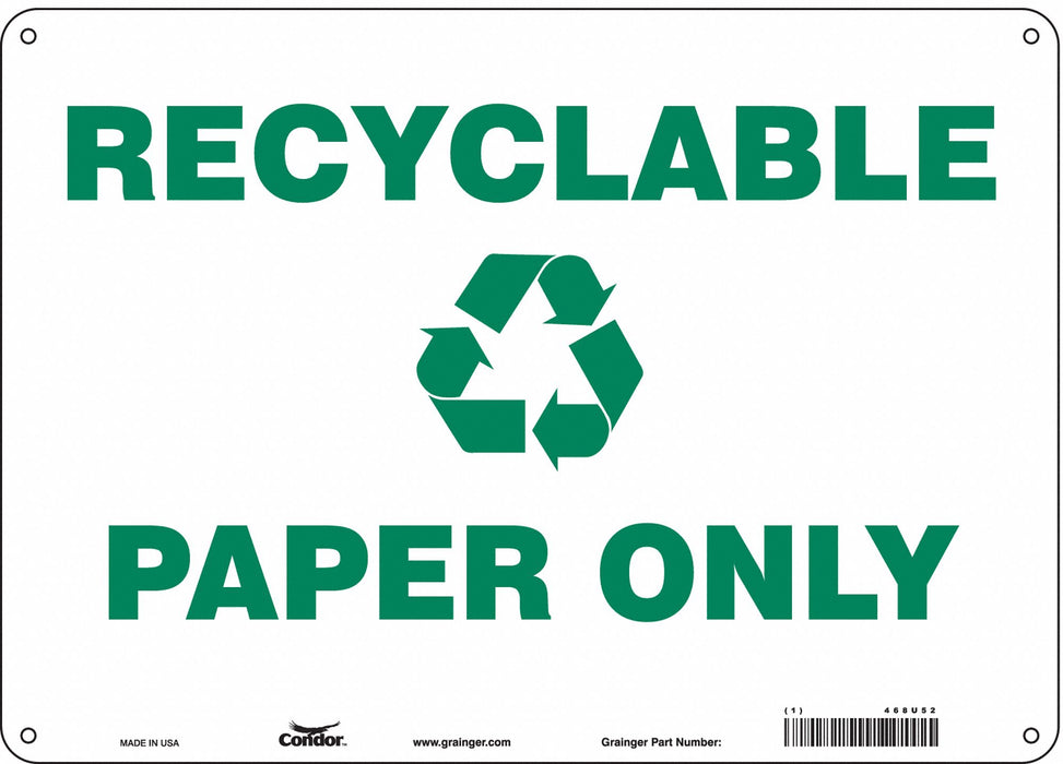 Safety Sign 10 in x 14 in Polyethylene