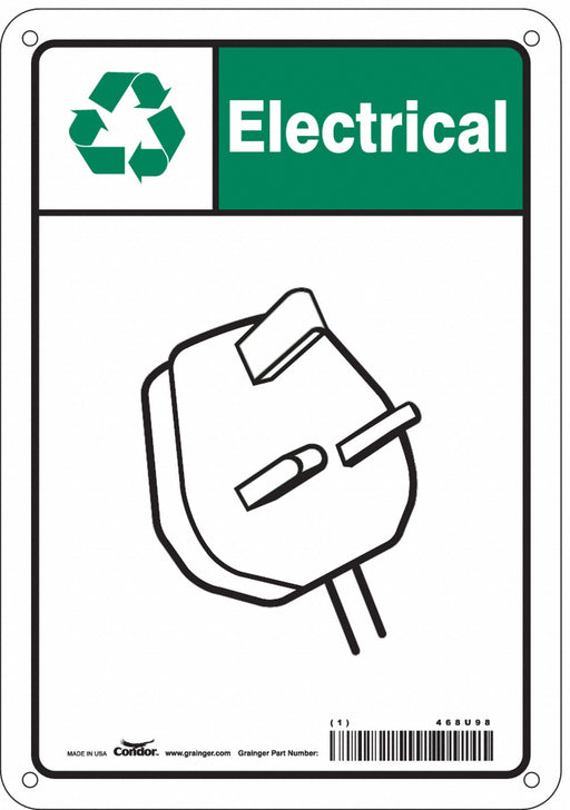 Safety Sign 10 in x 7 in Aluminum