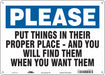 Safety Sign 10 in x 14 in Polyethylene