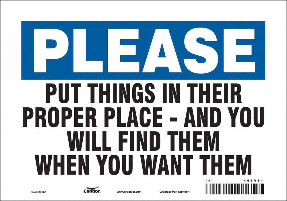 Safety Sign 7 in x 10 in Vinyl