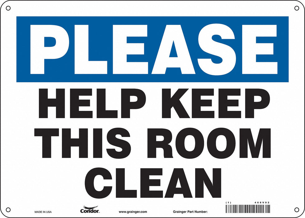 Safety Sign 10 in x 14 in Polyethylene