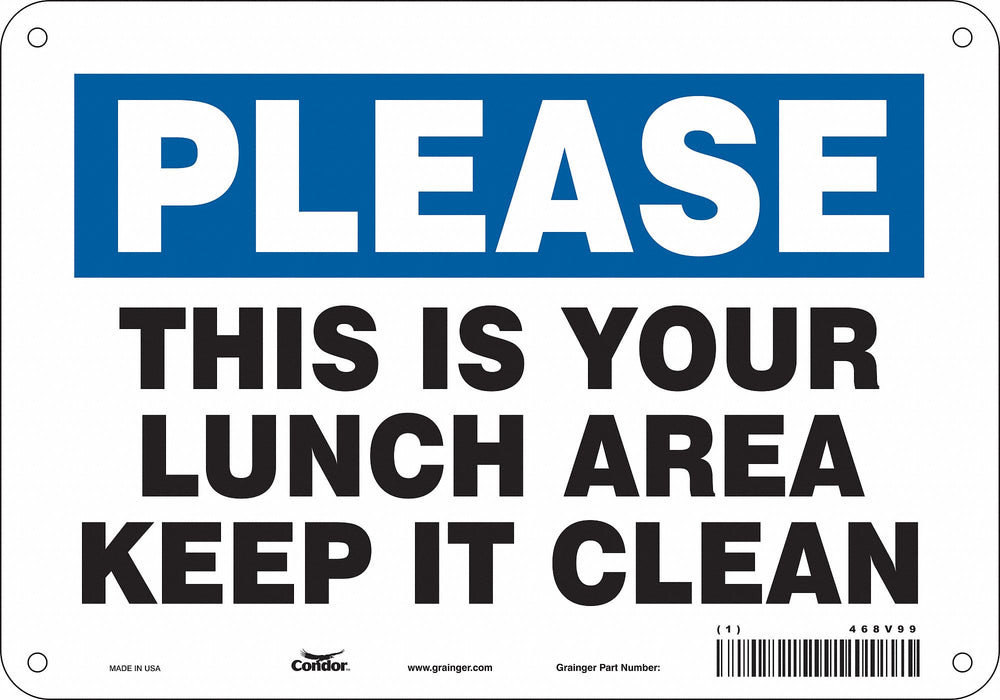 Safety Sign 7 in x 10 in Polyethylene