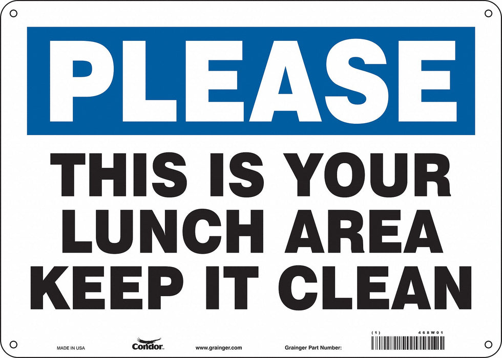 Safety Sign 10 in x 14 in Polyethylene