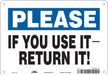 Safety Sign 7 in x 10 in Polyethylene