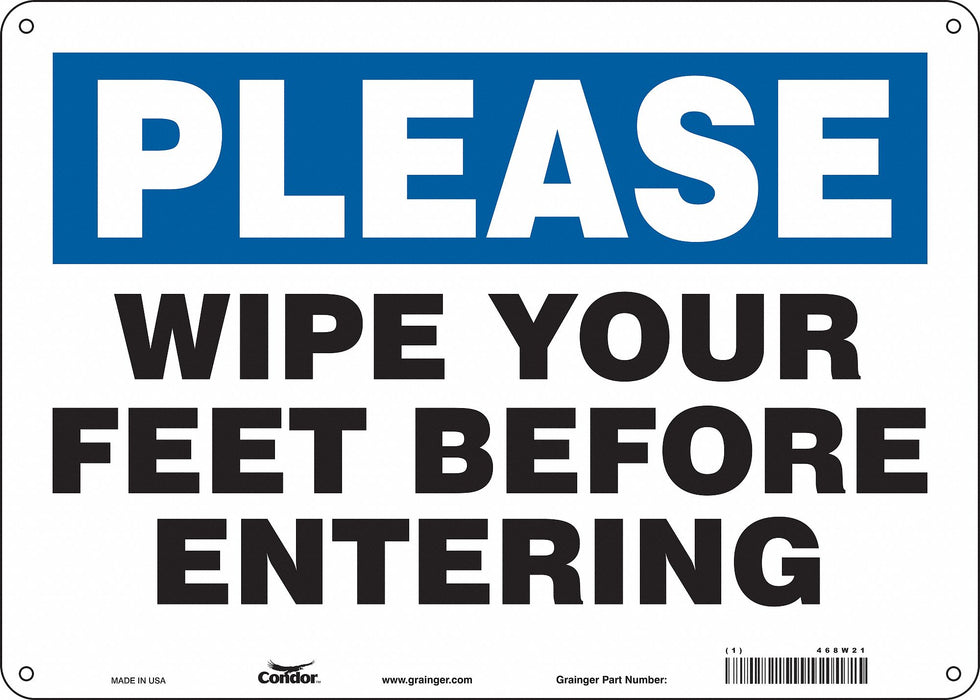 Safety Sign 10 in x 14 in Polyethylene