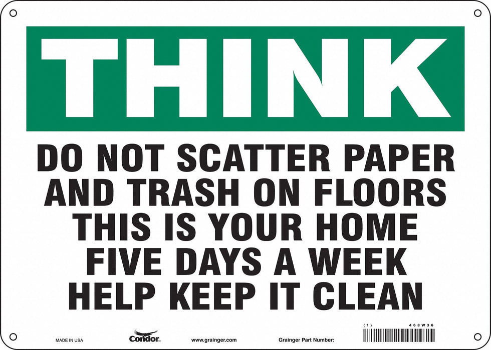 Safety Sign 10 in x 14 in Polyethylene