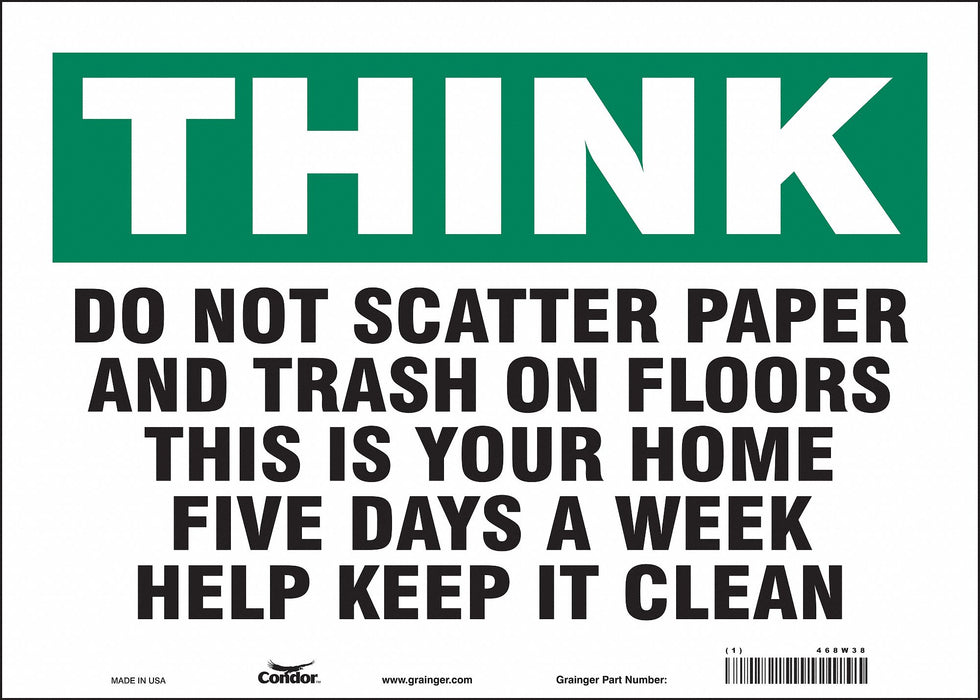 Safety Sign 10 in x 14 in Vinyl