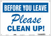 Safety Sign 10 in x 14 in Polyethylene