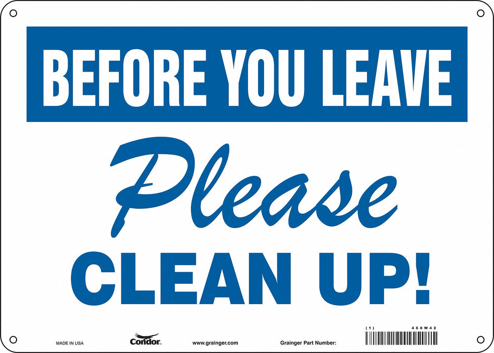 Safety Sign 10 in x 14 in Polyethylene