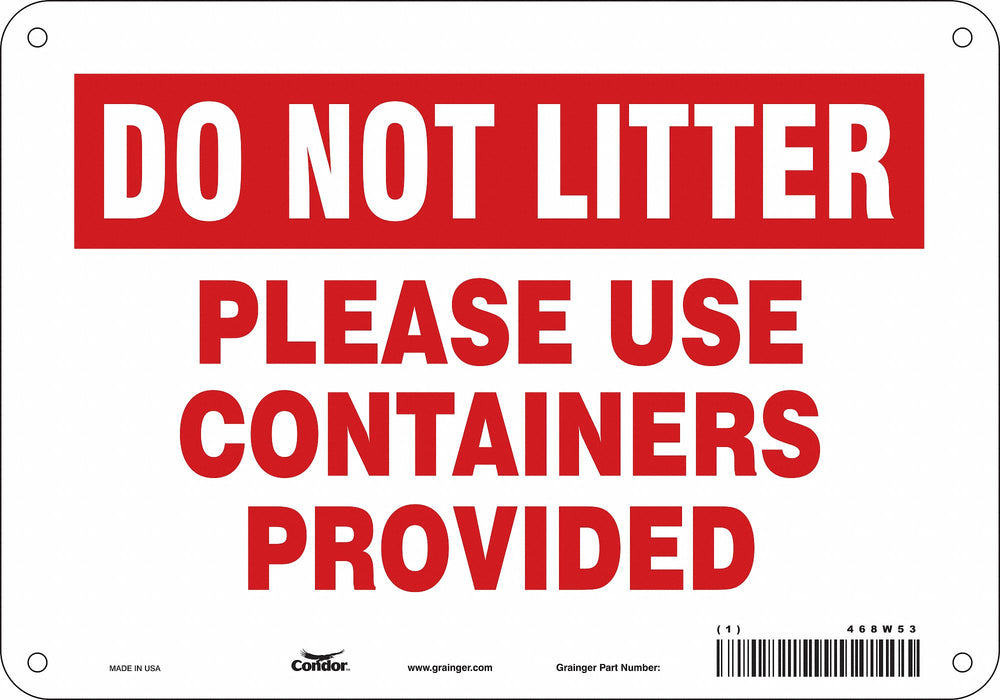 Safety Sign 7 in x 10 in Polyethylene