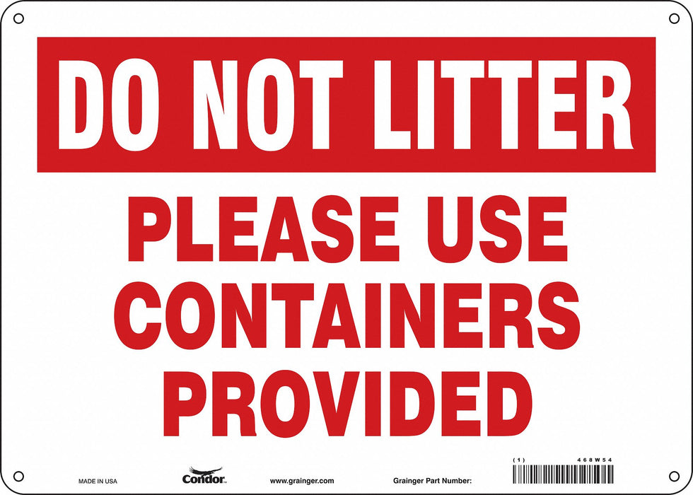 Safety Sign 10 in x 14 in Polyethylene