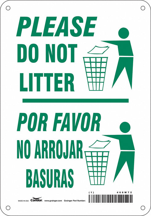 Safety Sign 10 in x 7 in Aluminum