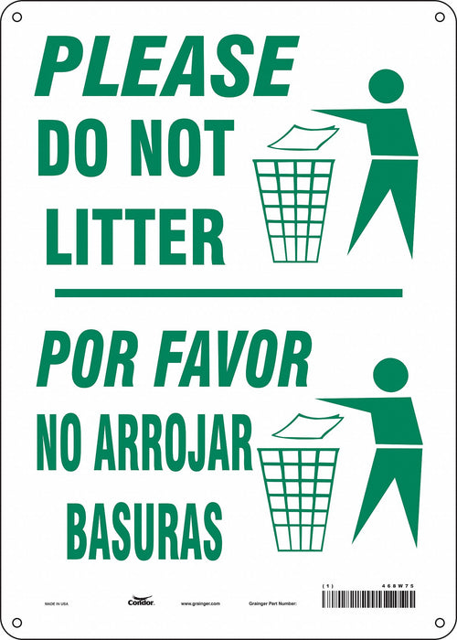 Safety Sign 14 in x 10 in Polyethylene