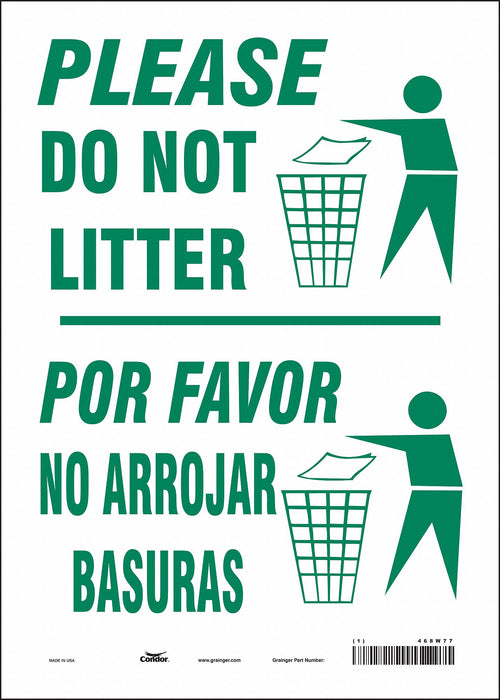 Safety Sign 14 in x 10 in Vinyl