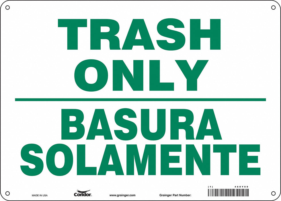 J9900 Safety Sign 10 in x 14 in Polyethylene