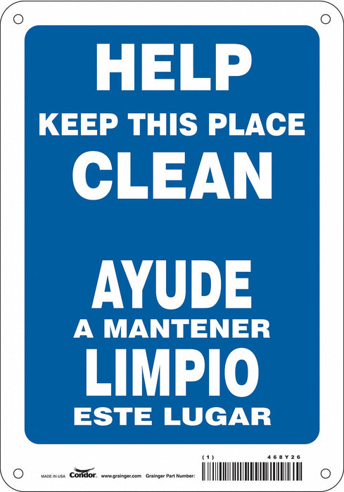 Safety Sign 10 in x 7 in Polyethylene