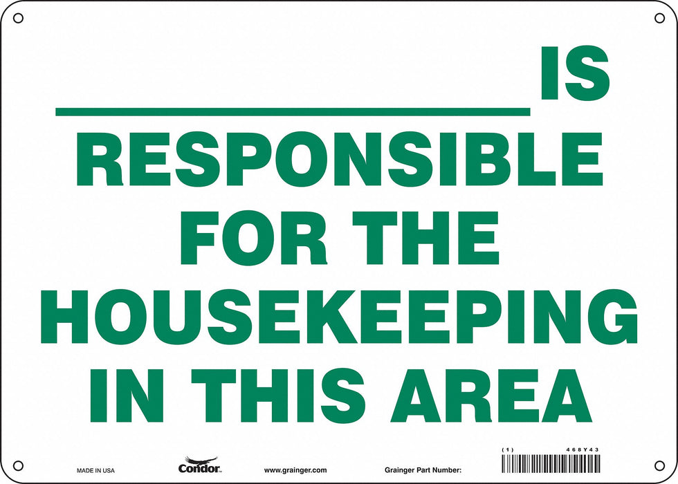 Safety Sign 10 in x 14 in Polyethylene