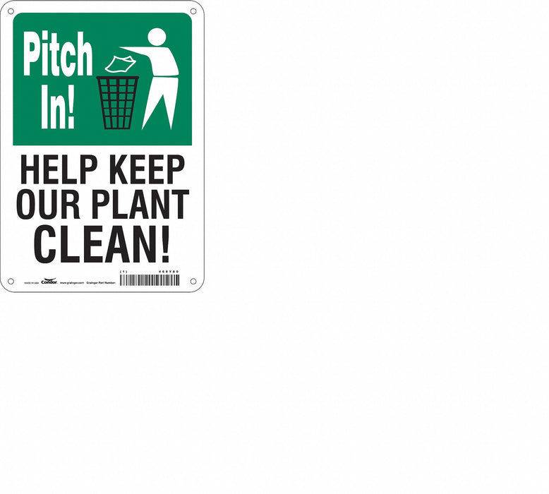 Safety Sign 10 in x 7 in Polyethylene