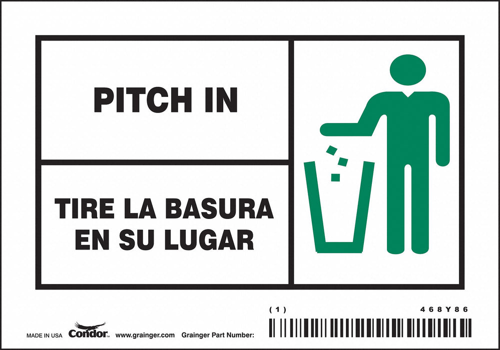 Safety Sign 3 1/2 in x 5 in Vinyl PK5