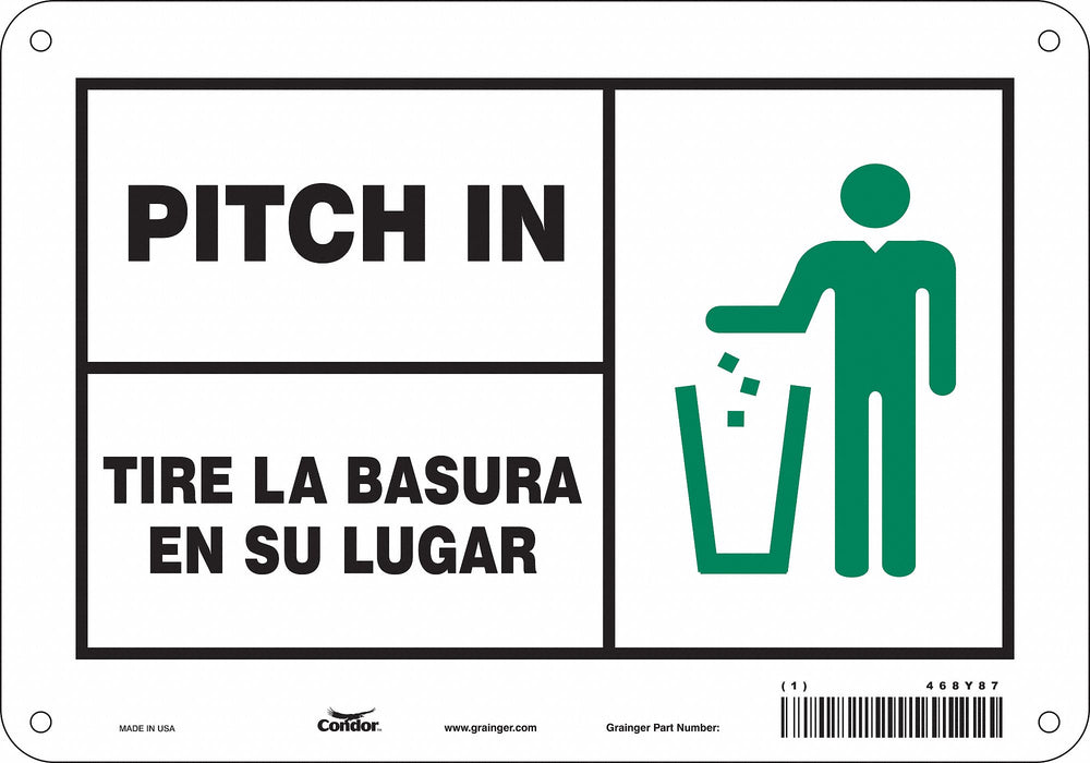 Safety Sign 7 in x 10 in Polyethylene