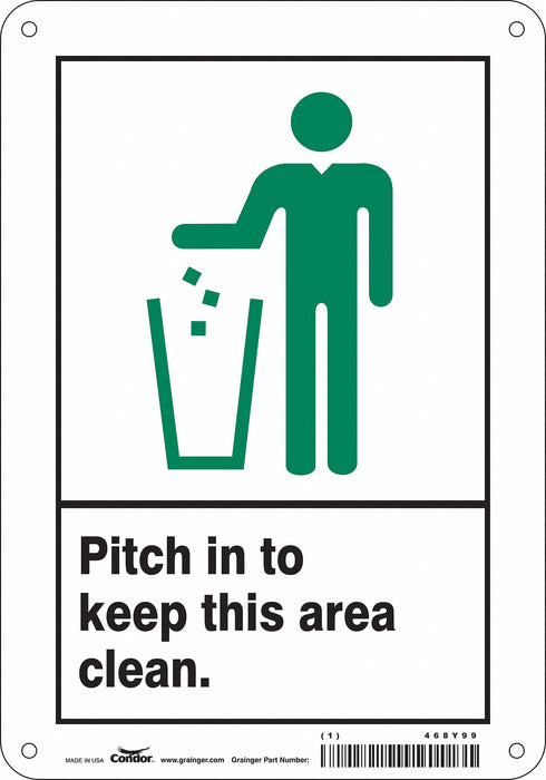 Safety Sign 10 in x 7 in Polyethylene