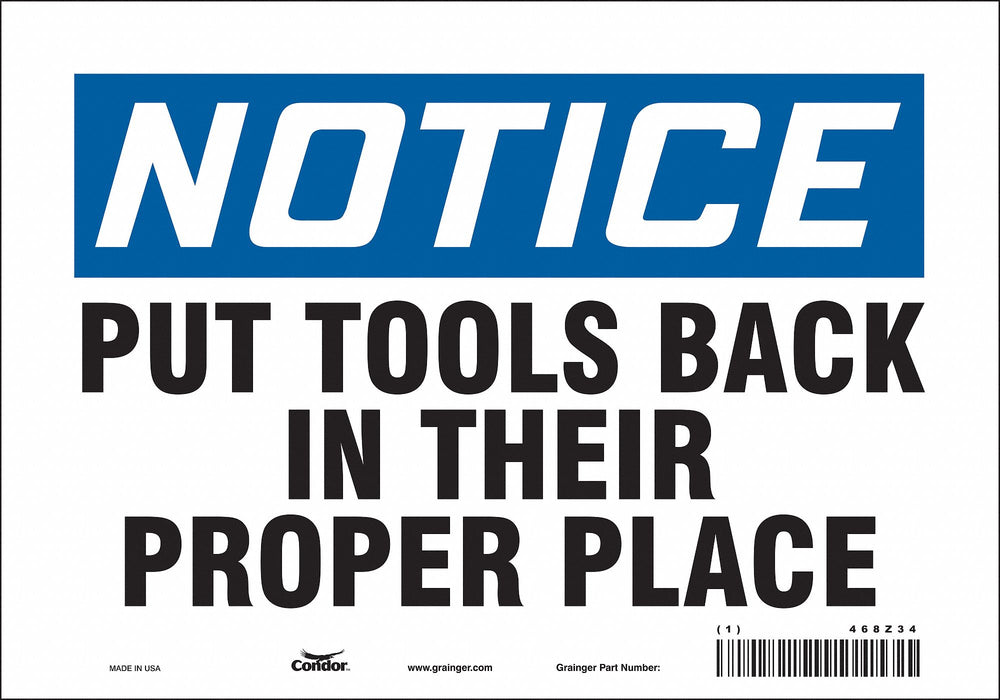 Safety Sign 7 in x 10 in Vinyl