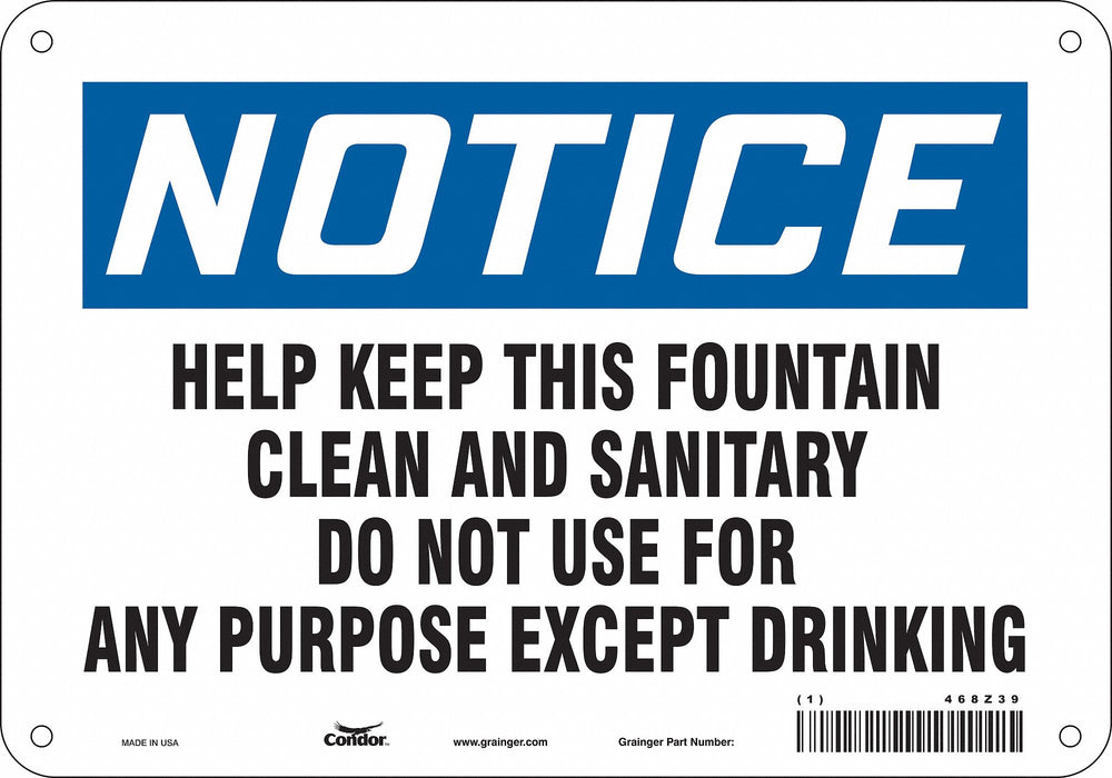 Safety Sign 7 in x 10 in Polyethylene