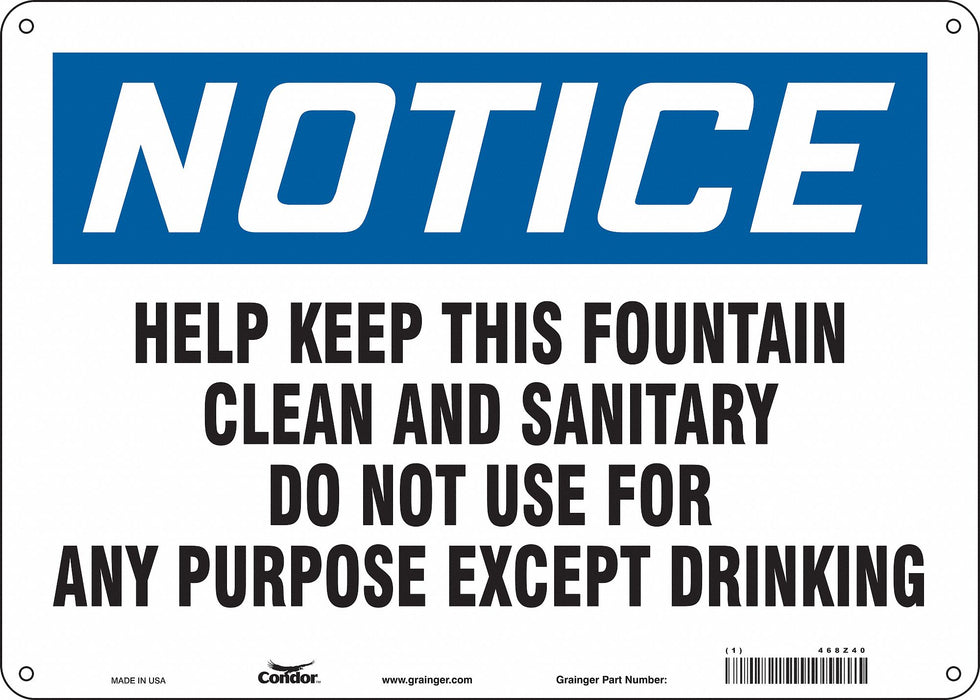 Safety Sign 10 in x 14 in Polyethylene