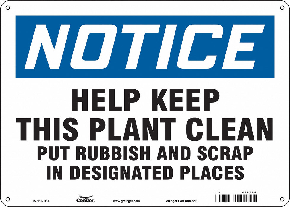 Safety Sign 10 in x 14 in Aluminum