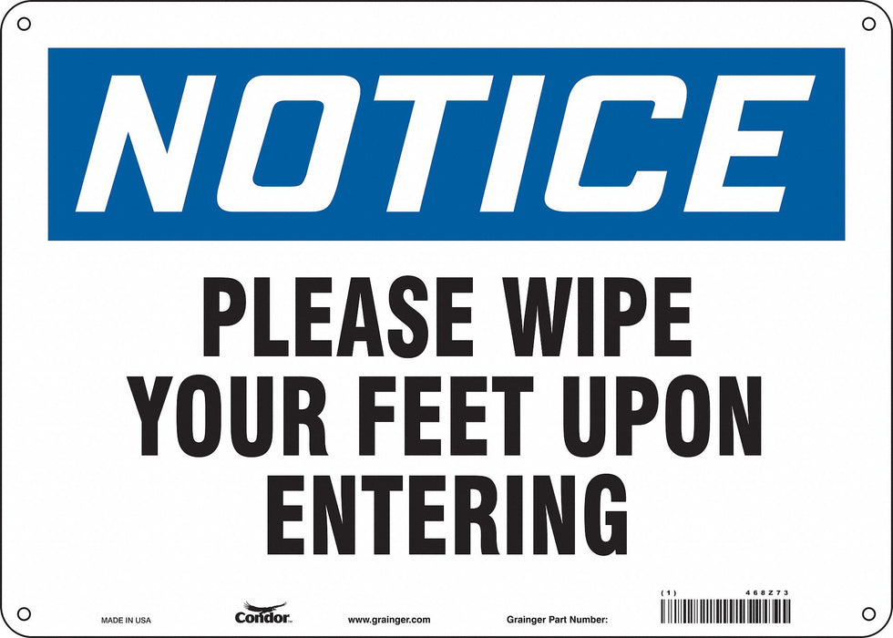 Safety Sign 10 in x 14 in Polyethylene