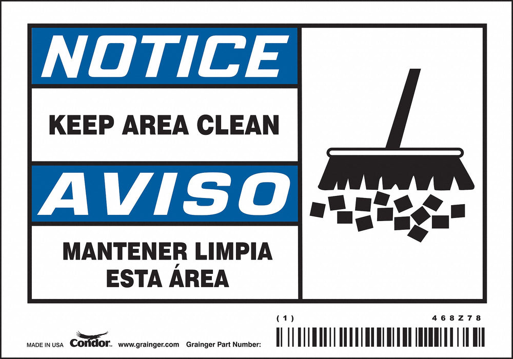 Safety Sign 3 1/2 in x 5 in Vinyl PK5