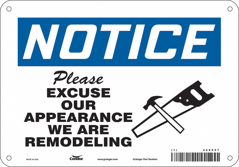 Safety Sign 7 in x 10 in Polyethylene