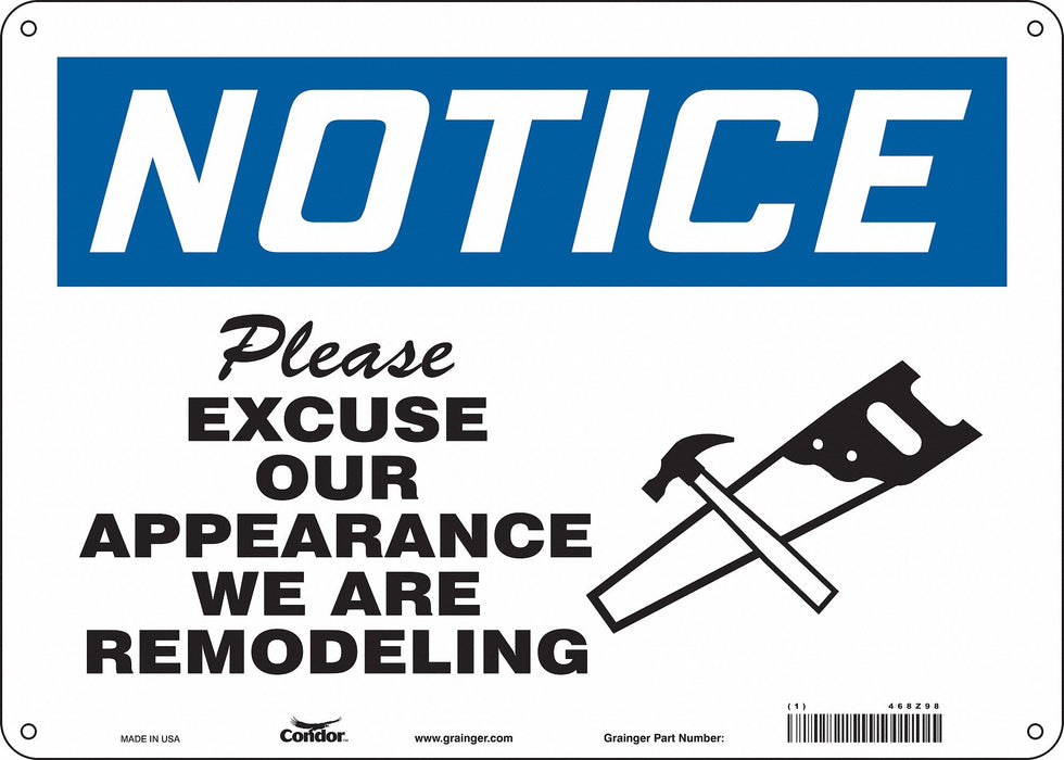 Safety Sign 10 in x 14 in Polyethylene