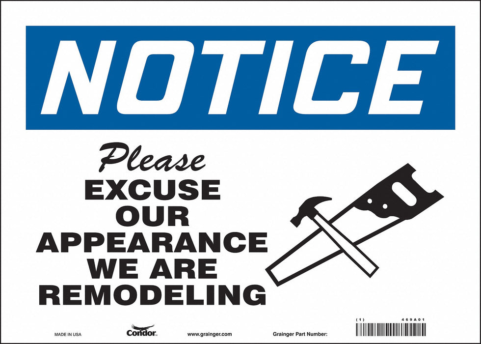 Safety Sign 10 in x 14 in Vinyl