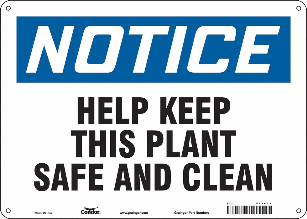 Safety Sign 10 in x 14 in Aluminum