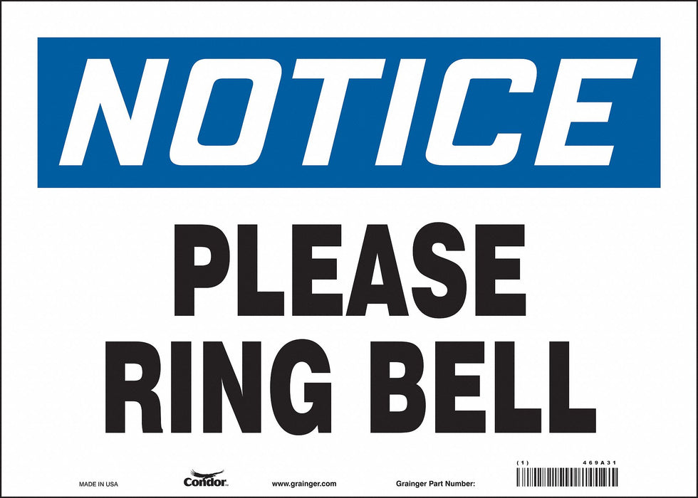Safety Sign 10 in x 14 in Vinyl