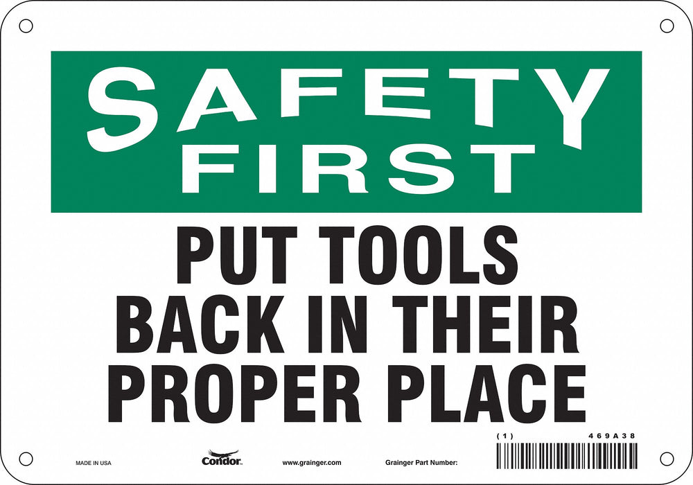 Safety Sign 7 in x 10 in Aluminum