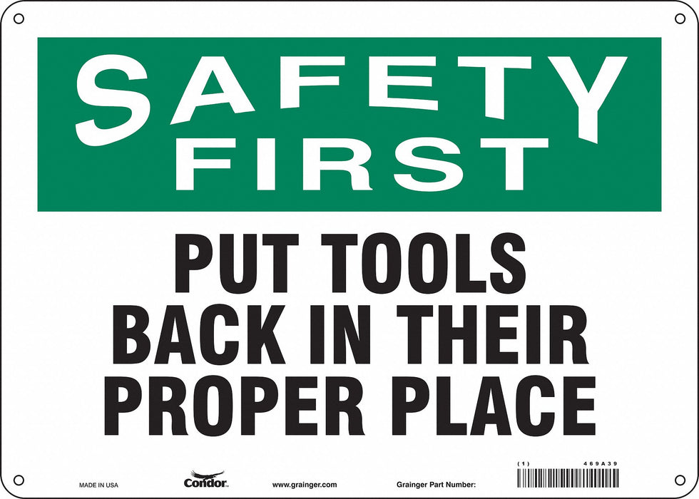 Safety Sign 10 in x 14 in Aluminum