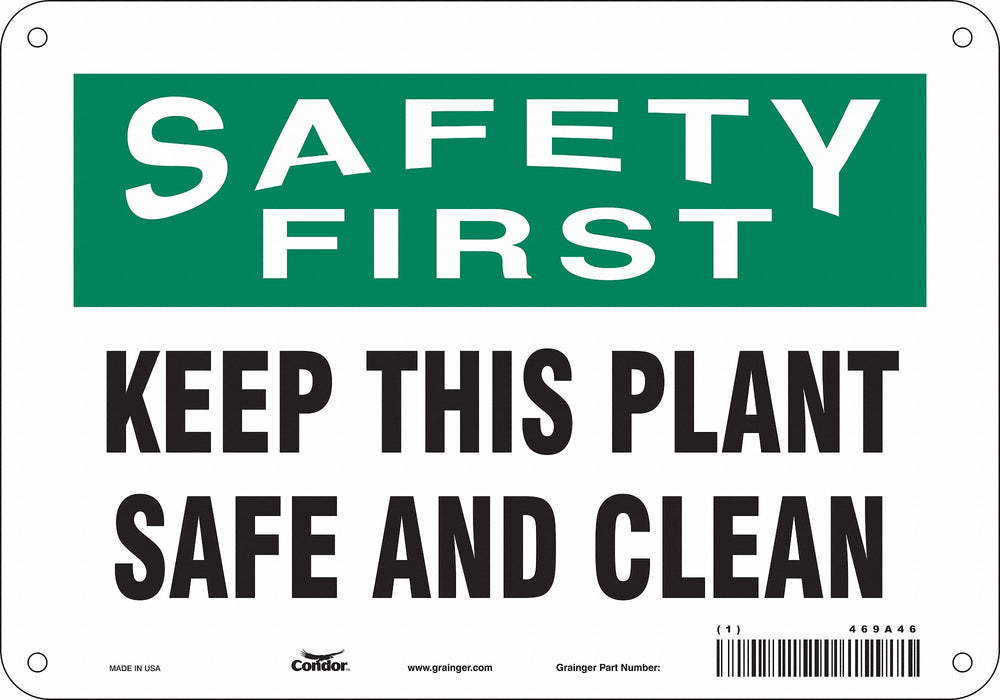 Safety Sign 7 in x 10 in Polyethylene